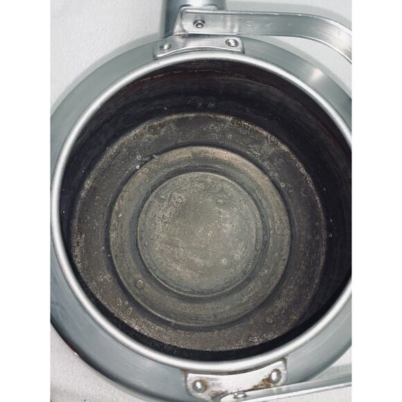 Aluminum Tea Kettle with Red Lid and Handle -Camel Farmhouse Chic ! Gallon GUC - Picture 10 of 13